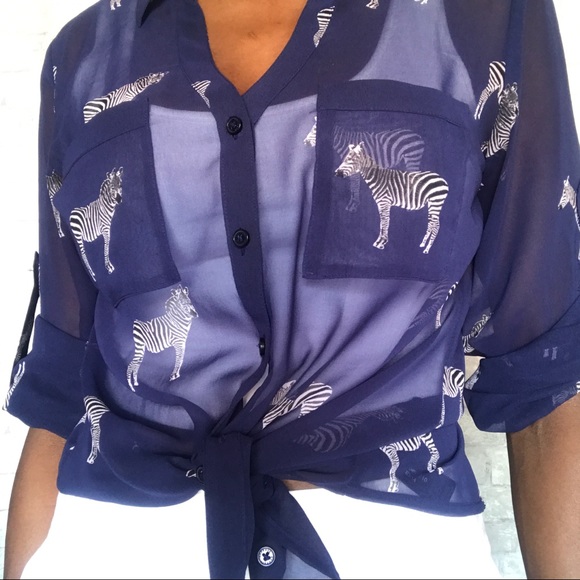 EXPRESS | zebra print portofine shirt - Picture 6 of 8